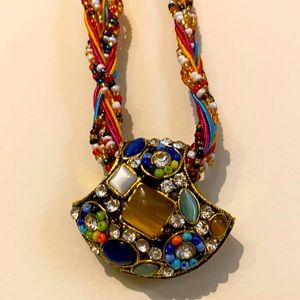 Braided beaded accent necklace